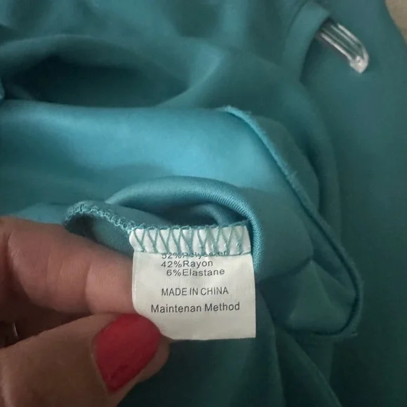 No Brand Teal Sleeveless Top and Pants Set Sz large - Picture 6 of 6